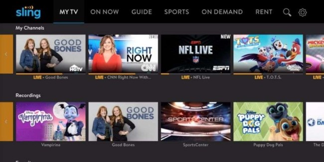 Streaming website: Sling TV