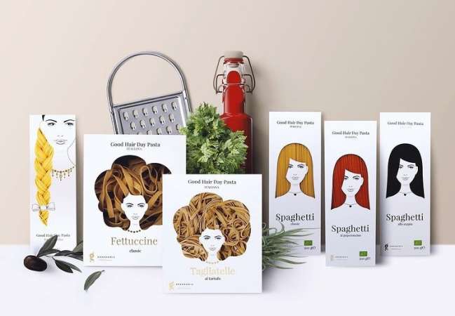 Food packaging design: Good Hair Day Organic Pasta