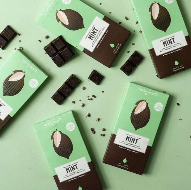 Food packaging design: Loving Earth Chocolates