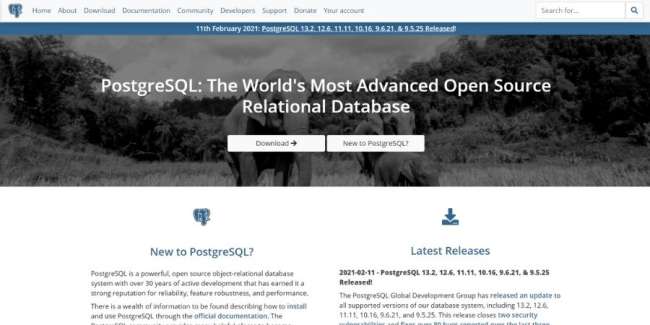 free database software: PostgreSQL