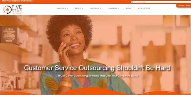 Five Star Call Centers website