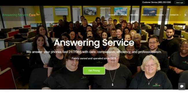 Virtual receptionist service provider: Answering Service Care