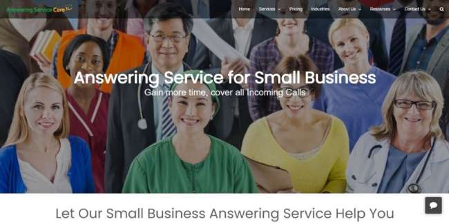 Answering Service Care website