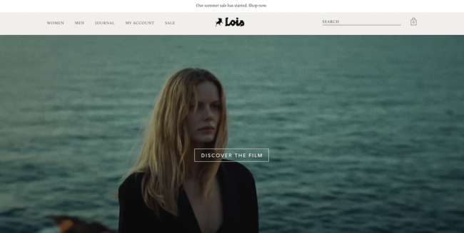 Conception du site de mode de la boutique Lois Jean