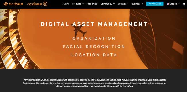 best photo management software: screenshot of ACDSee homepage