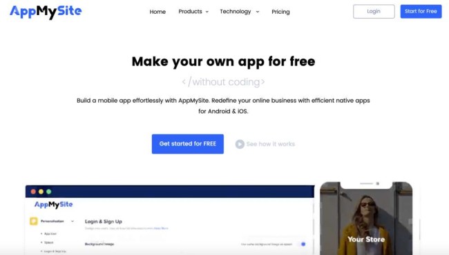 AppMySite website