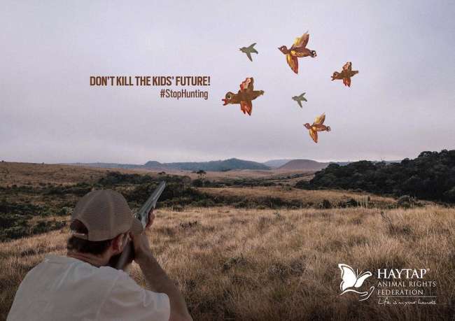 Diseño de impresión de la campaña Haytup Stop Hunting