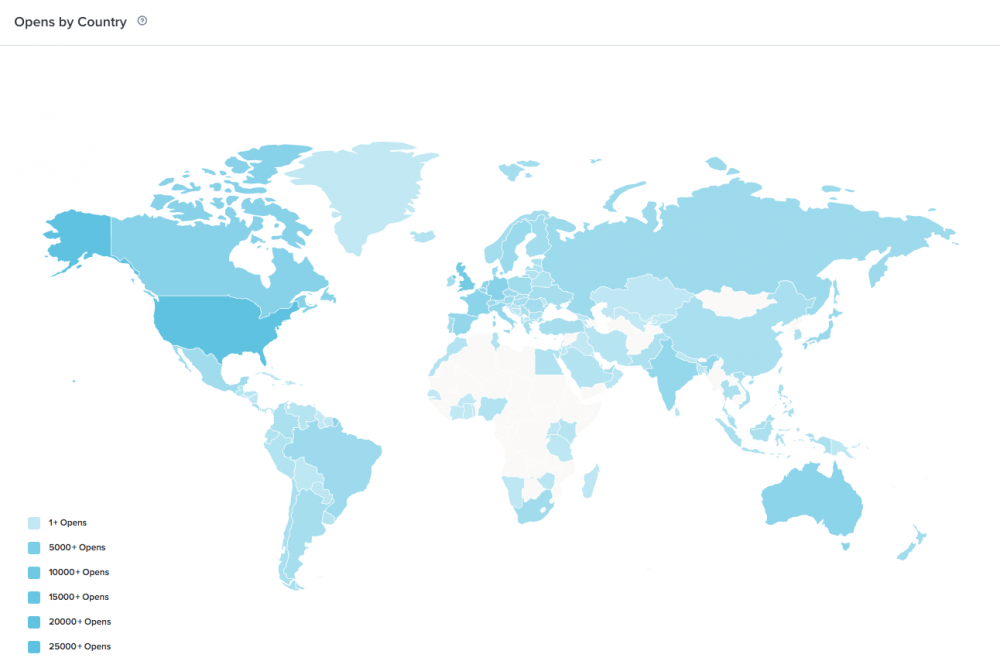 Date de localizare geografică în Litmus Email Analytics