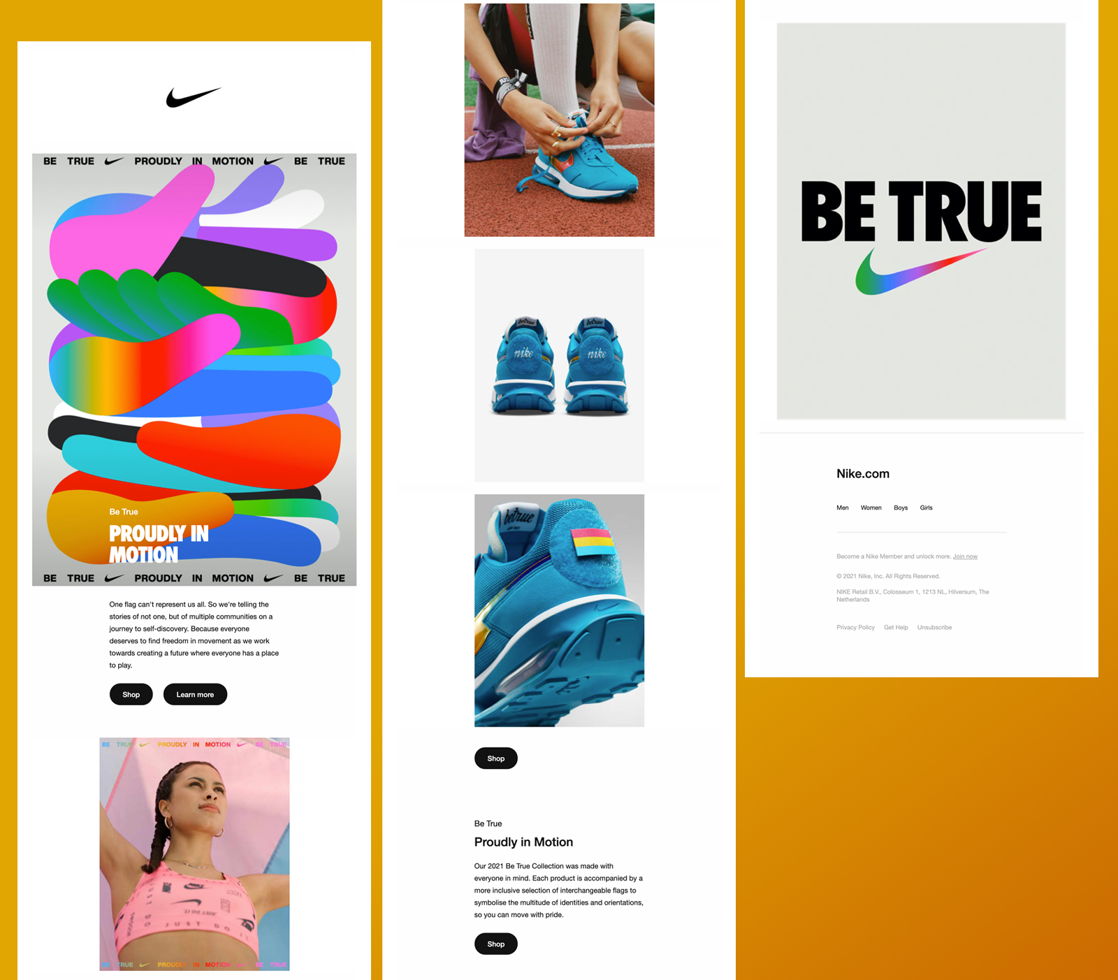 Nike Be True e-postası