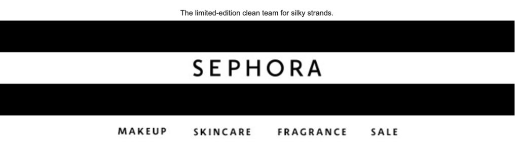 Sephora e-posta başlığı