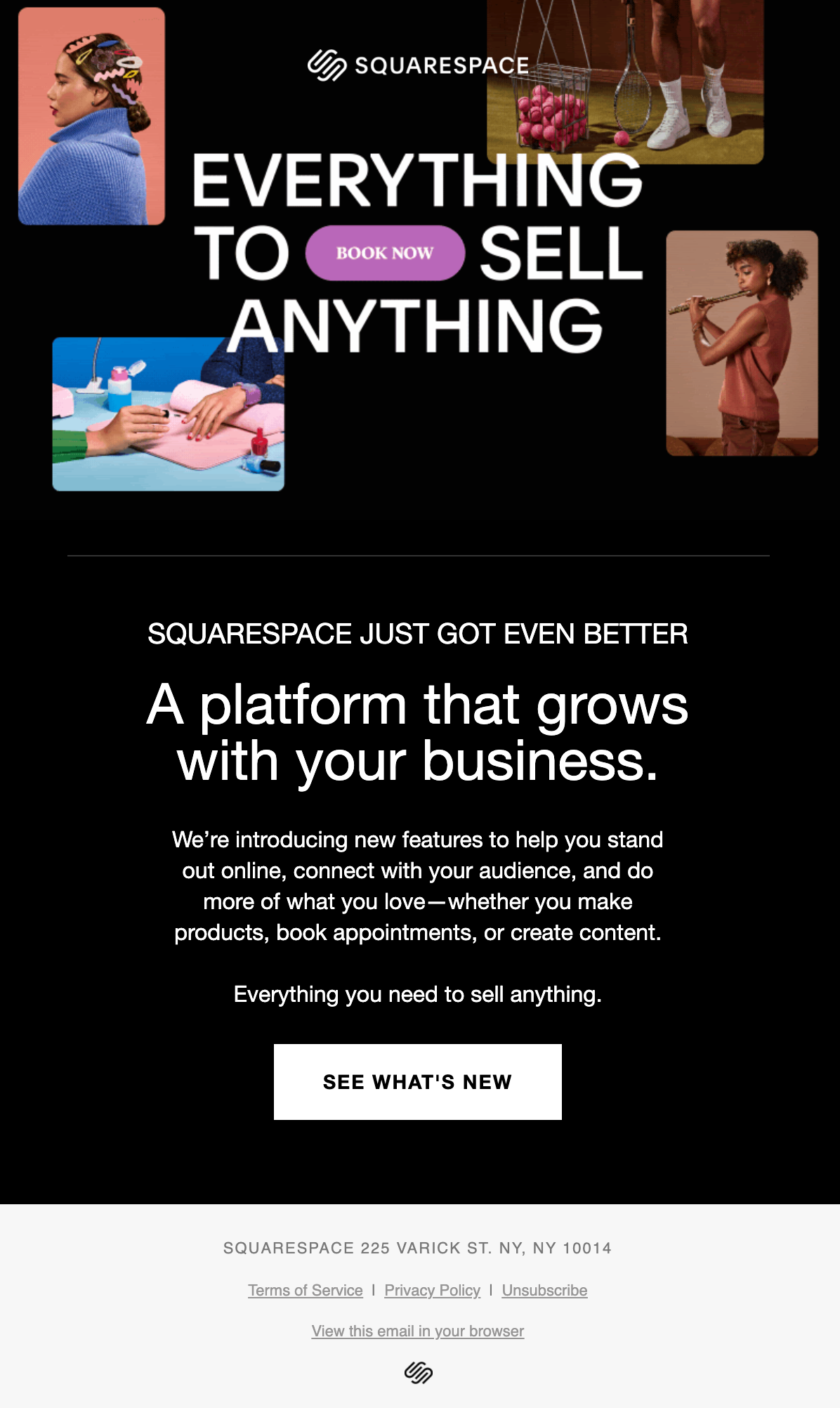 Запуск продукта Squarespace nurturing