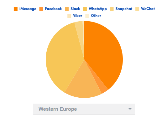 Utilisateur avisé de la plate-forme de chat d'Europe occidentale