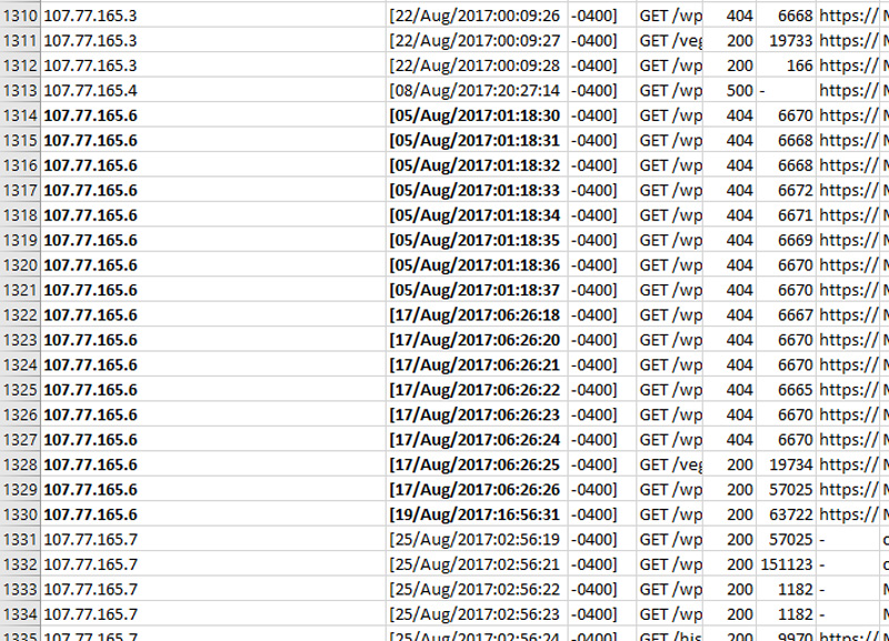 excel ip server logs