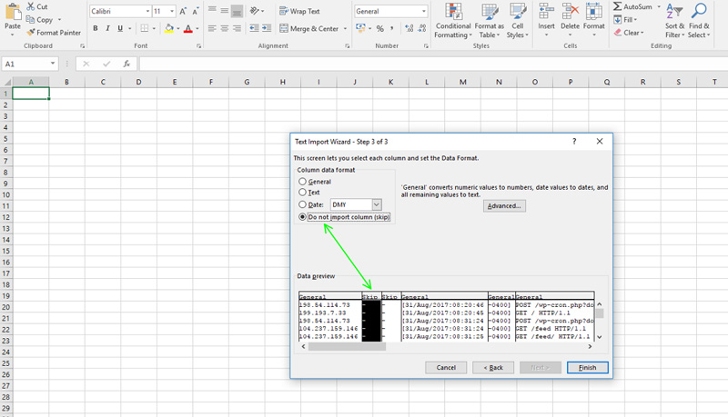 excel import step 3