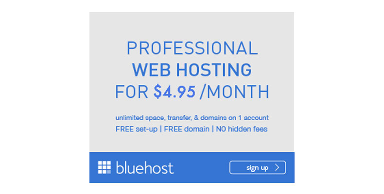 Bluehost Webhosting Google Display-Anzeige