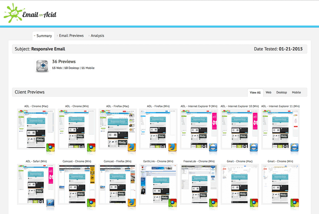 Email on Acid vous montre à quoi ressembleront vos e-mails sur plusieurs appareils