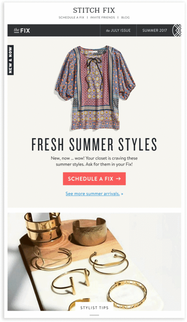 O e-mail do Stitch Fix