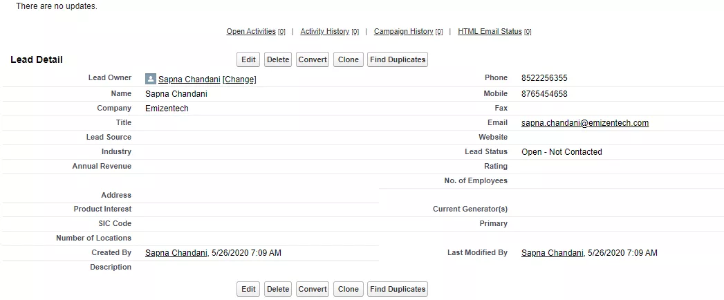 โอกาสในการขายเว็บของ Salesforce