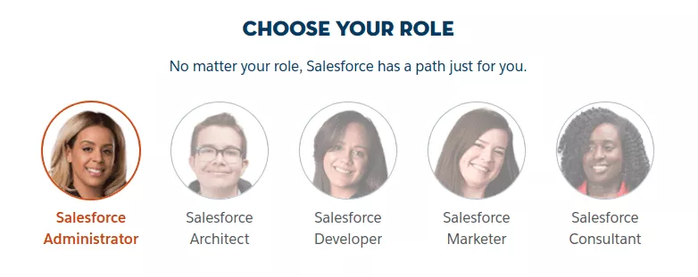 roles de certificación de salesforce