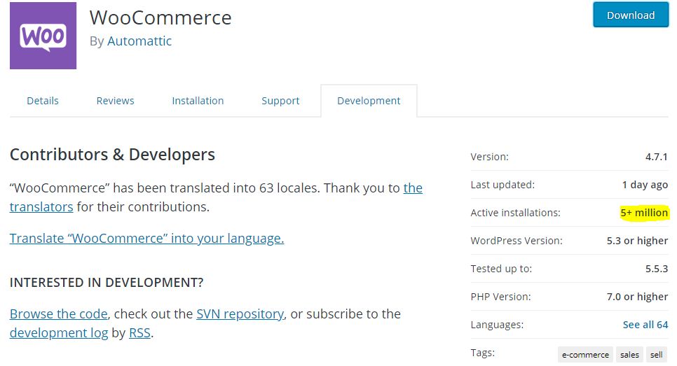 WooCommerce скачивает более 5 миллионов