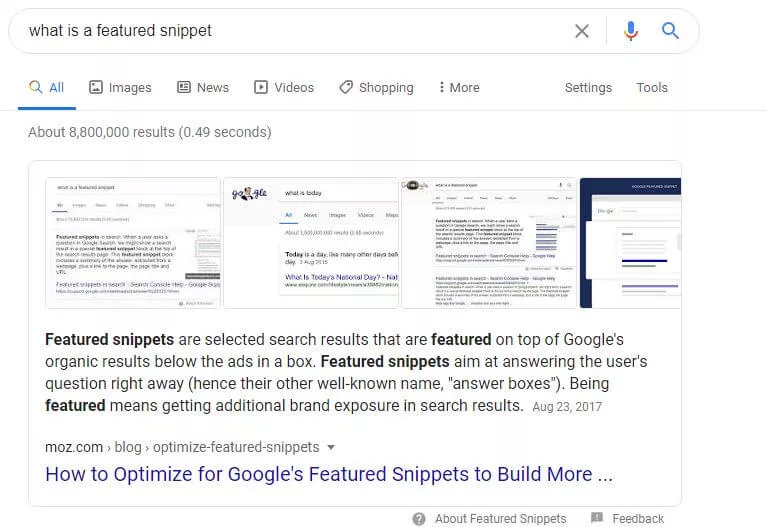 Was ist ein Featured Snippet?