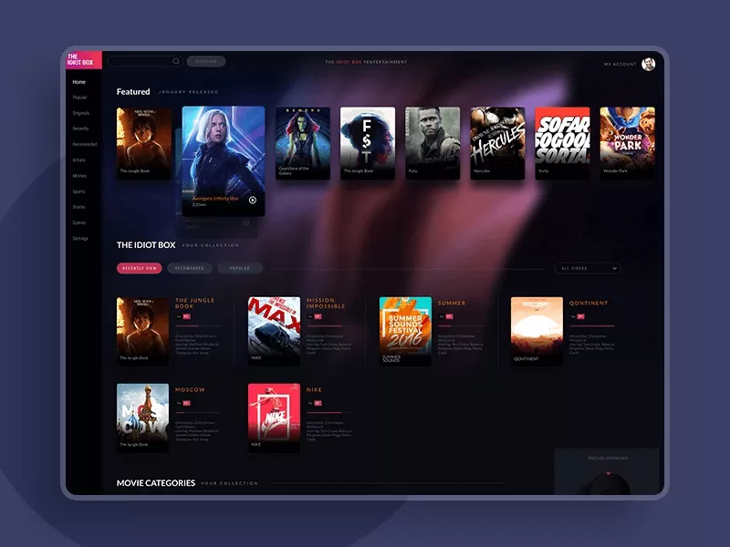 Smart-TV-App-Schnittstelle