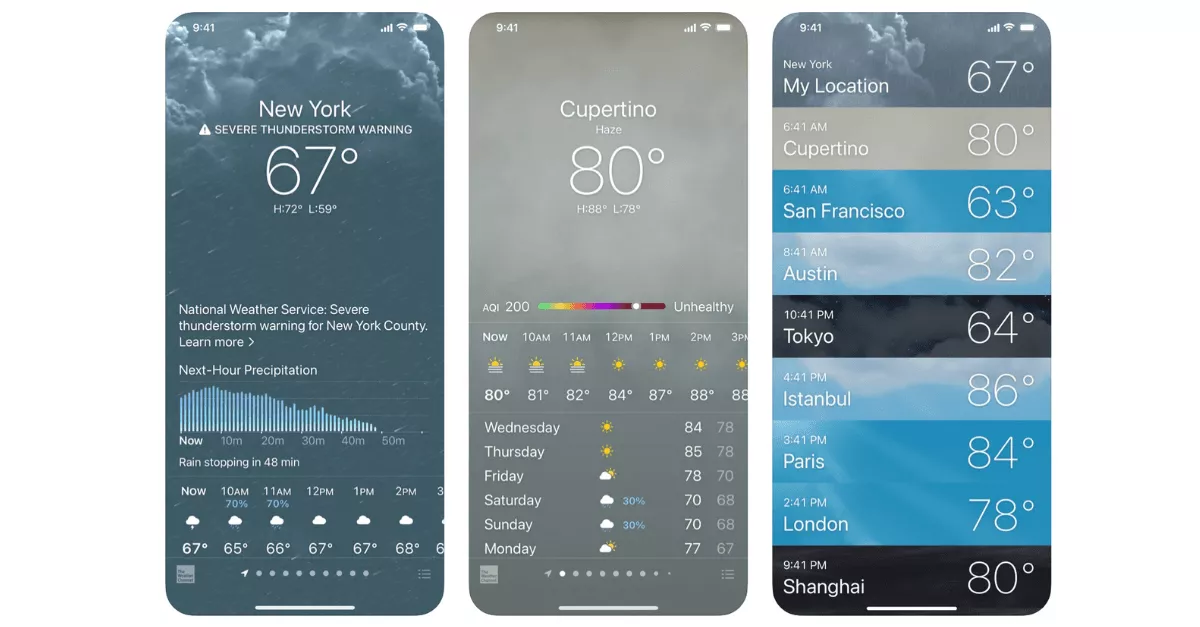 Apple IOS 15 Wetter-App