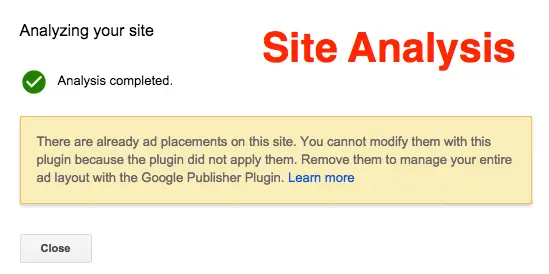 Analyse du site du plug-in AdSense