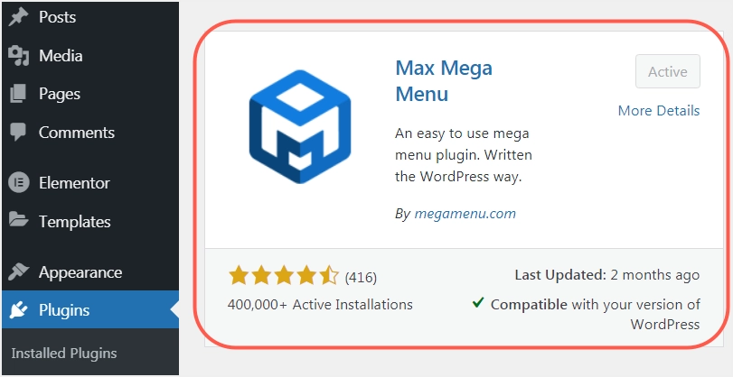 Installer le plugin Max Mega Menu