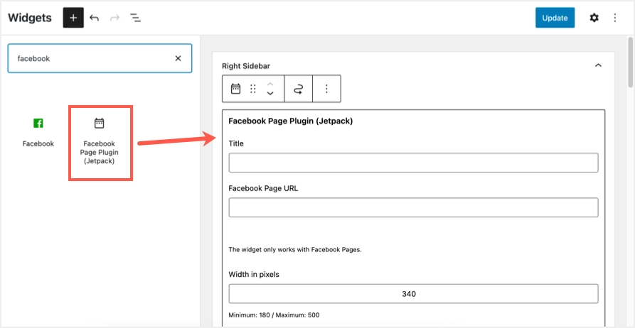 Plugin de page Facebook Jetpack