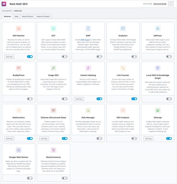 Interface mathématique de classement