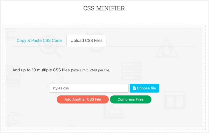 تصغير ملف CSS باستخدام أداة خارجية