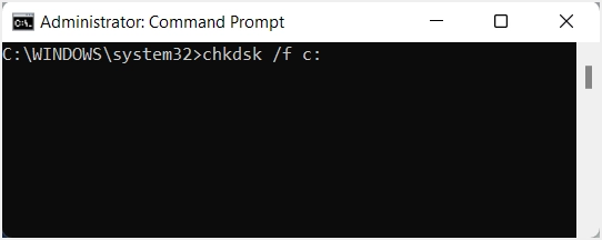 قم بتشغيل chkdsk باستخدام المعلمات