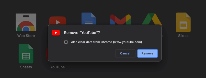 Supprimer l'application YouTube de Chrome Mac