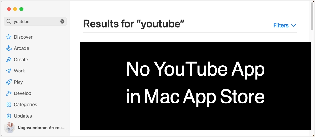 Pas d'application YouTube dans le Mac App Store