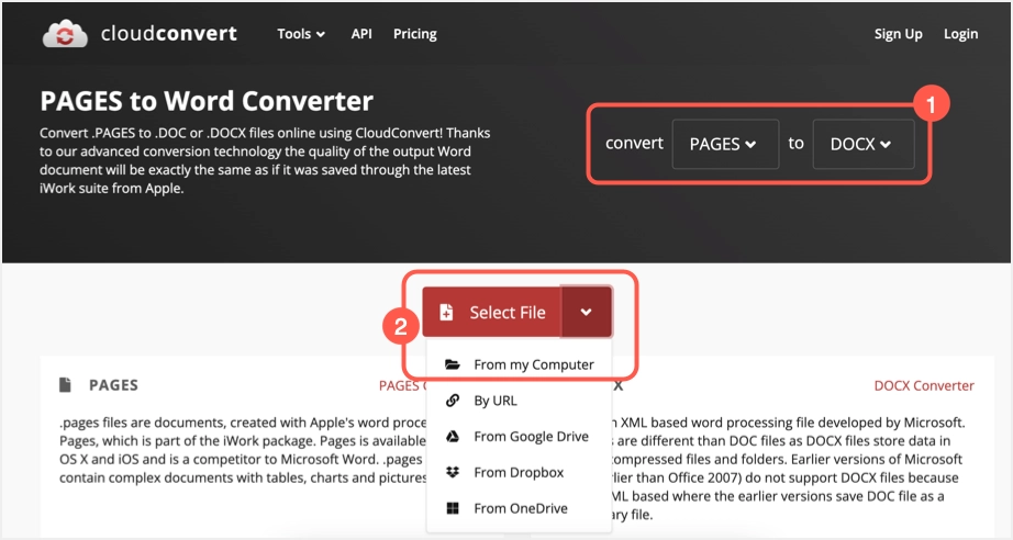 Conversion CloudConvert