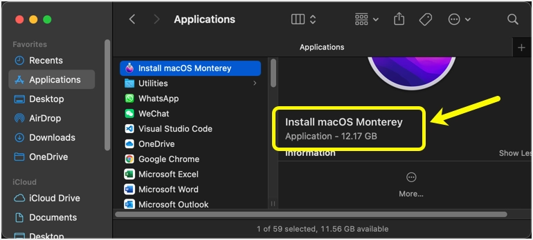 حجم مثبت macOS