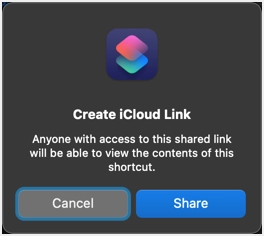 Créer un lien iCloud