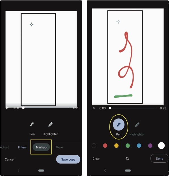 Mark Up and Pen Tool لتعديل فيديو Android