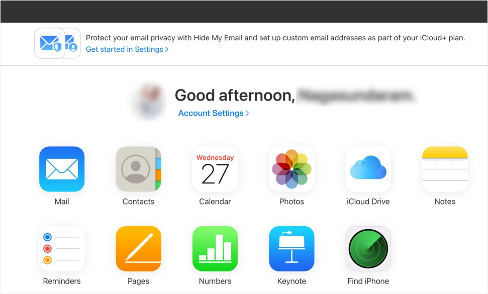 تطبيقات في موقع iCloud