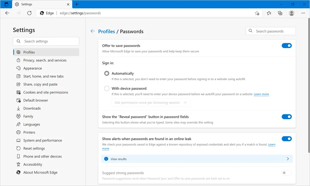 Edge Password Manager