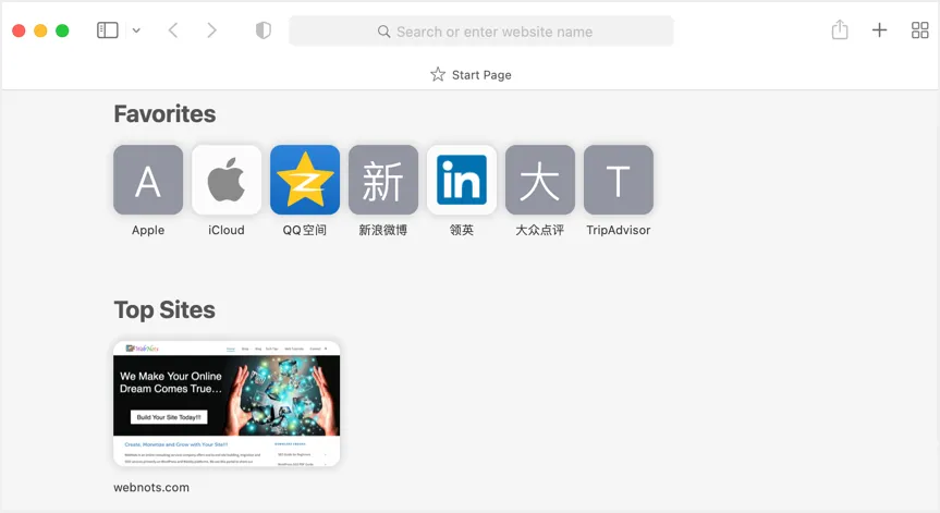 Safari Mac 中的收藏夾和熱門站點