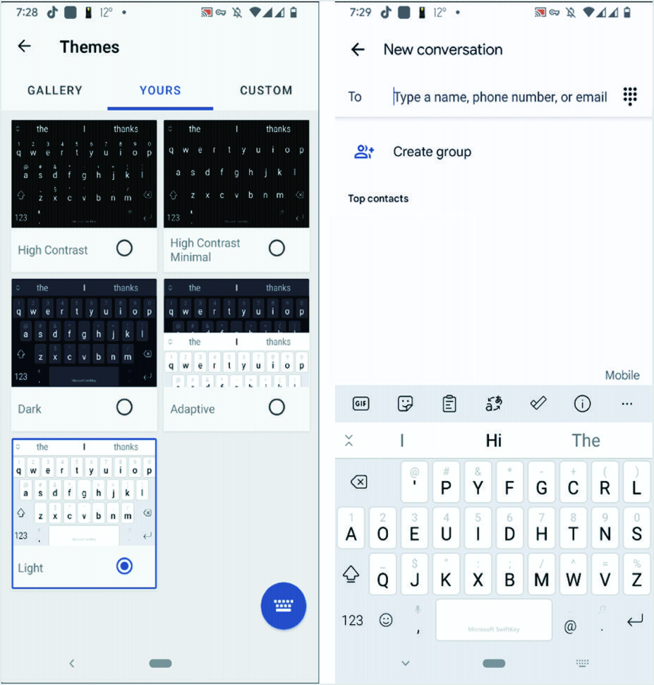 SwiftKey Klavye Rengi Değiştirme