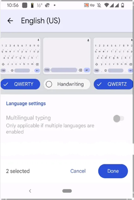 Gboard Düzeni