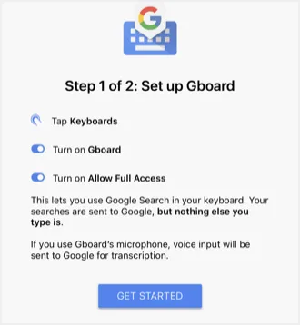 在 iPhone 中設置 Gboard