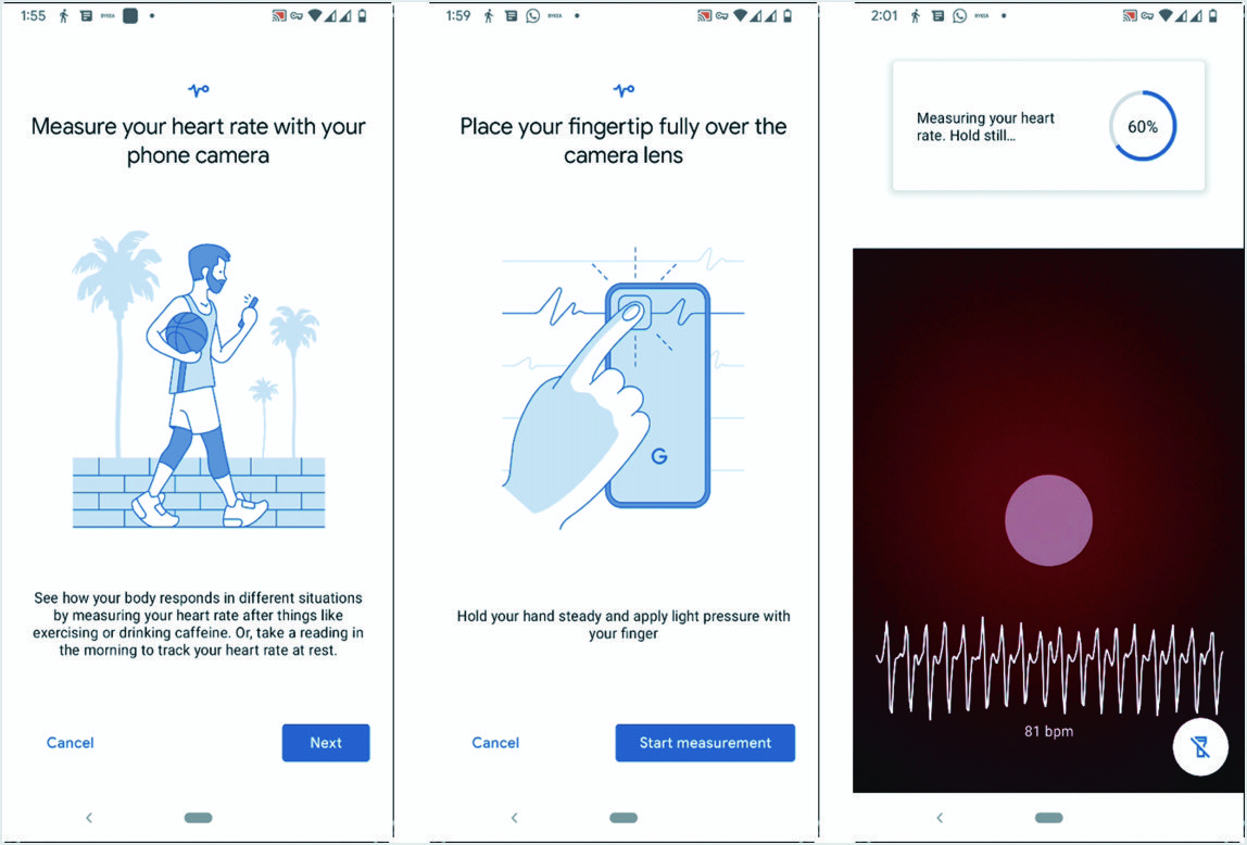 Controlla la frequenza cardiaca in Google Fit