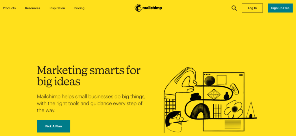 mailchimp homepage