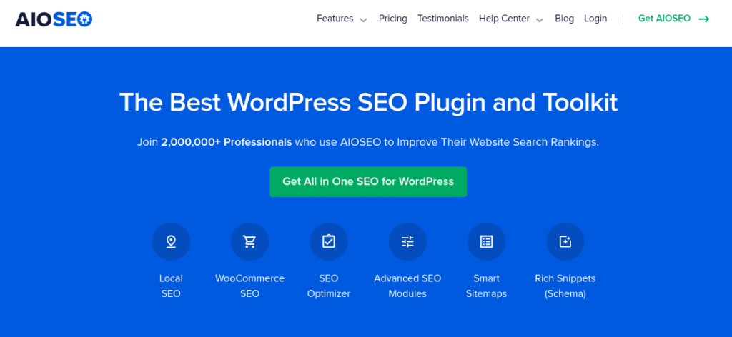 All In One SEO homepage