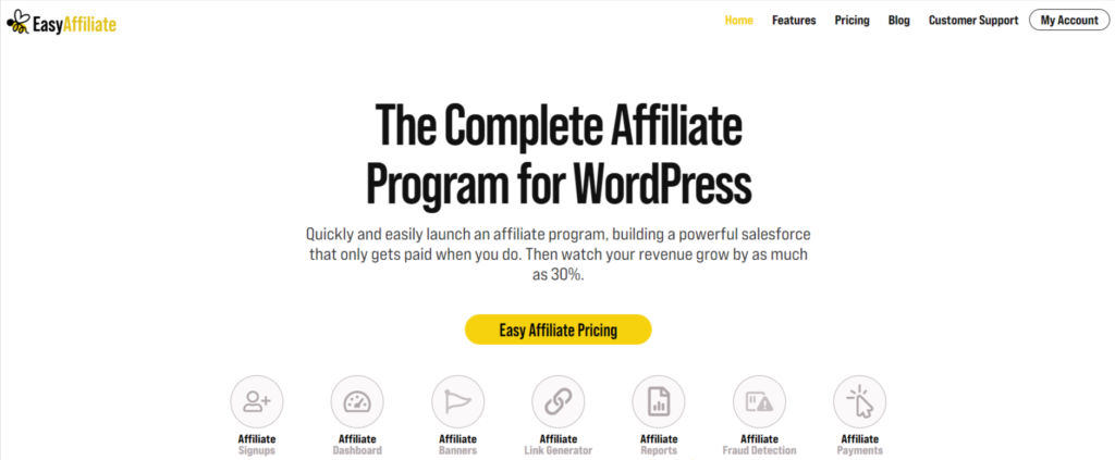 Easy Affiliate homepage