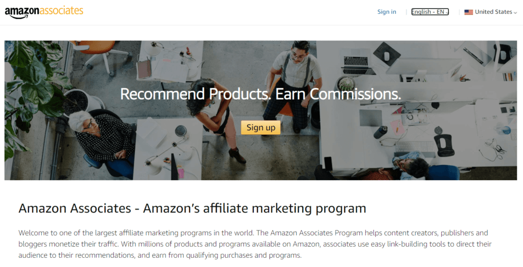 The Amazon Associates affiliate network